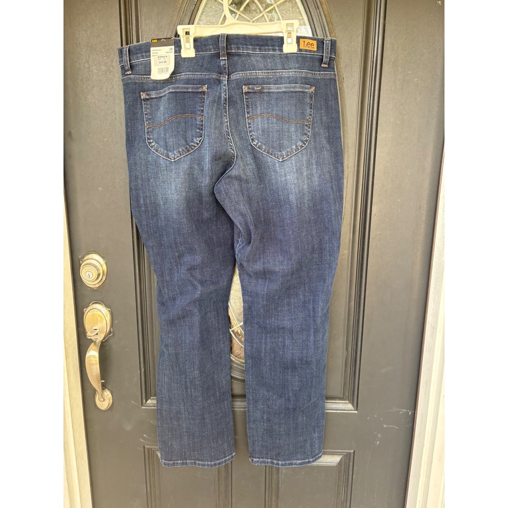 Lee Womens Relaxed Fit Straight Leg Mid Rise‎ Dark Wash Jeans 18 Medium 3054039 - Picture 6 of 8